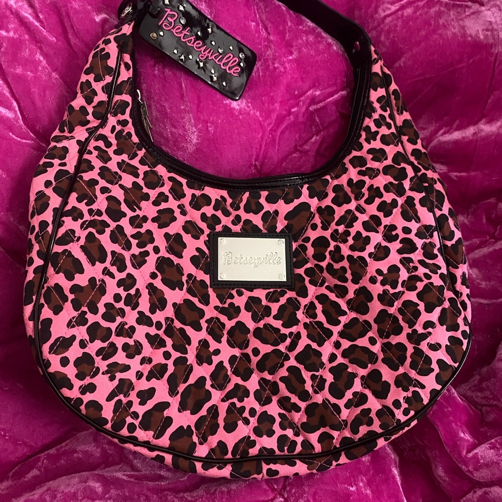 Betsey Johnson Pink Leopard Print Bag